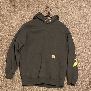 Carhartt Dark Gray Hoodie with Yellow Accents